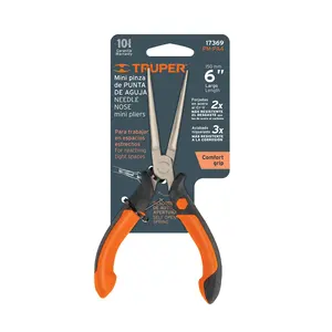 Truper Comfort Grip Handle Mini Pince à bec effilé 6 'Outils et équipement de bijouterie - Product Image 3