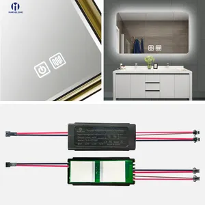 Interruptor capacitivo de led para espelho marvel, 12v 24v, com regulação antiembaçante, sensor de toque, para banheiro inteligente