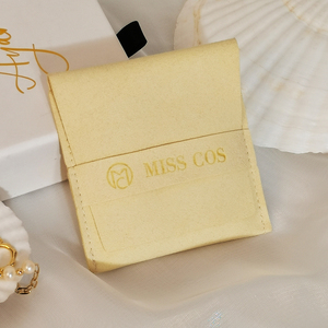 Luxurious Soft Velvet Microfiber Jewelry <b>Pouch</b> Bag Custom Brand for Women's Earrings Elegant Jewelry Container - Product Image 5