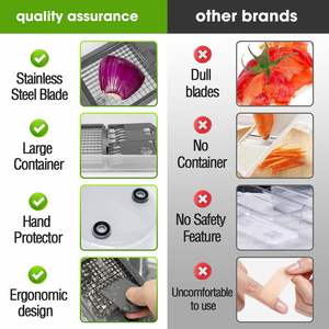 Outil de cuisine pratique, trancheuse à légumes facile à utiliser pour l'ail, la pomme de terre, l'oignon et autres légumes, en acier durable et en plastique PC - Product Image 2