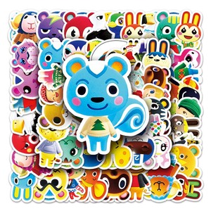 50 Piezas de Etiquetas Autoadhesivas Decorativas para Laptop, Vinilo PVC, Diseño <span class=keywords><strong>Animal</strong></span> <span class=keywords><strong>Crossing</strong></span> New Horizons, Venta Directa de Fábrica - Product Image 1