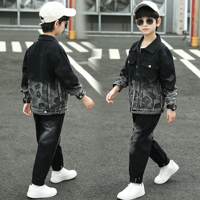 Ensemble 2 pièces tendance en jean pour bébé garçon, nouvelle collection printemps 2026, pour enfants plus âgés, costume élégant printemps-automne