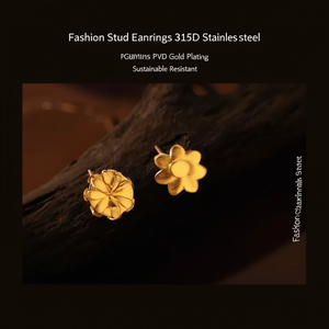 Boucles d'oreilles tendance en acier inoxydable 316L avec placage or PVD, durables et résistantes - Product Image 3