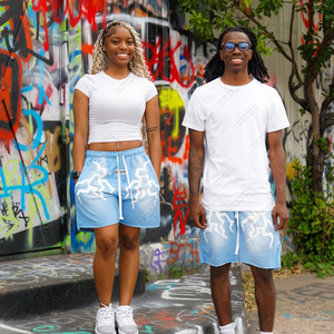 Haute Qualité Térylène/Polyester Fermeture Éclair Jambe Full Zip Jogger Personnalisé Strass En Détresse Broderie D'été Smart Casual Survêtement - Product Image 4