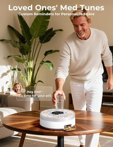 Dispensador de Pastillas Inteligente para Personas Mayores, Organizador de Medicamentos Automático de 31 Compartimentos con Alarmas Bluetooth, Bloqueo Mecánico Dual con Huella Dactilar - Product Image 4