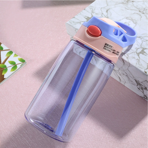 Botella de agua infantil ecológica sin BPA con diseño de dibujos animados, 480 ml, con pajita, tapa abatible a prueba de fugas, para la escuela, deportes al aire <span class=keywords><strong>libre</strong></span> - Product Image 4