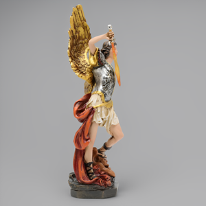 Productos en Stock, Estatuas Religiosas Católicas de Resina, Adornos Cristianos de Pascua, Estatua de San Miguel Derrotando al Diablo en Acabado Pintado - Product Image 4
