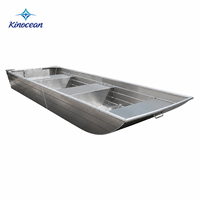 Bateau Jon à fond plat en aluminium de grande valeur, 12 pieds (3690 mm), avec moteur hors-bord, rampe avant robuste, poids net 117 kg