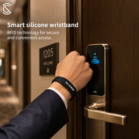 Bracelet en silicone RFID écologique Ntag215 pour serrure de porte d'hôtel 13,56 MHz 100 % étanche sans batterie confortable à porter toute la journée