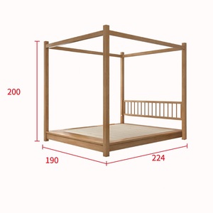 <span class=keywords><strong>Lit</strong></span> double à quatre poteaux en bois massif moderne, style japonais, tatami, <span class=keywords><strong>lit</strong></span> de séjour d'inspiration asiatique du Sud-Est - Product Image 6