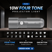 Projecteur vidéo LED portable FL10 10W, lampe torche 7500mAh, 4 couleurs, 20 filtres Gobo, construction métal et ABS, pour photographie