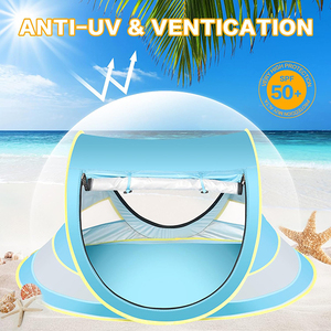 <span class=keywords><strong>Tente</strong></span> de plage pour bébé avec chapeau pour bébé, <span class=keywords><strong>lit</strong></span> de voyage pop up pour tout-petits avec chapeau de soleil pour garçons ou filles - Product Image 3