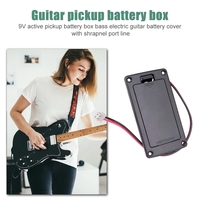 Caja de batería para pastilla de guitarra de 9V para bajo de guitarra, funda para compartimento con contactos de Cable, accesorios para bajo de guitarra