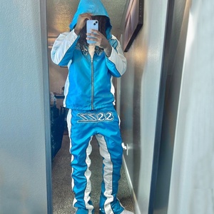 Ensemble de survêtement décontracté pour homme, coupe-vent léger, veste zippée à capuche et pantalon en nylon, style hip-hop, idéal pour l'hiver - Product Image 6