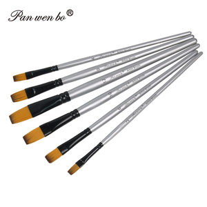 Panwenbo Ensemble de pinceaux d'artiste professionnels personnalisés, 6 pinceaux en nylon pour <span class=keywords><strong>aquarelle</strong></span>, acrylique ou peinture à l'huile - Product Image 6