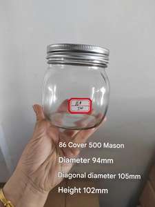 Pot en verre transparent <span class=keywords><strong>de</strong></span> qualité alimentaire avec bouchon à vis <span class=keywords><strong>de</strong></span> 70 mm pour beurre <span class=keywords><strong>de</strong></span> cacahuète, confiture <span class=keywords><strong>de</strong></span> fraises, sauce - Product Image 5