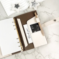 Agenda hebdomadaire à 6 anneaux avec logo personnalisé, en cuir PU, carnet à feuilles mobiles avec fermeture à fermoir, pour fournitures de bureau ou cadeaux