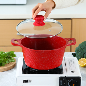 Ensemble de 10 pièces en céramique et verre, batterie de cuisine en alliage d'aluminium, spécial cuisinière à flamme nue, comprenant une marmite à fond plat, une poêle à frire et une casserole à lait, pour la cuisson quotidienne - Product Image 5