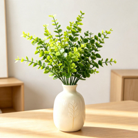 Bouquet de feuilles d'eucalyptus artificielles naturelles pour fleuriste, remplissage de bouquets, bricolage, arrangement floral pour mariage, vase, décoration de maison, Thanksgiving