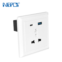 Toma de corriente USB estándar de carga rápida de 20W E.U, toma de corriente USB de tipo universal de 86*86, toma de corriente 250V 10A