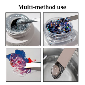 Espátula de Acero y Madera de Palisandro Japonés para Mezclar Acrílico/Gel UV - Herramienta de Doble Punta para Mezclar Colores, Pluma Aplicadora de Pegamento para Uñas - Product Image 3
