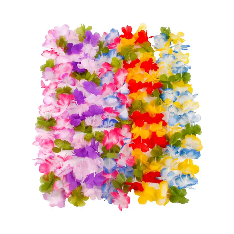 Personalized Hawaiian Lei Multicolor Rainbow Silk Lei Hawaiian Flower Leis For Wedding Party