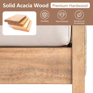 Conjunto de Muebles de Jardín Modernos y Resistentes de 2 Piezas, Hechos de Madera de Acacia y Cuerda, con Sofá de Dos Plazas y Mesa de Centro con Tela Impermeable - Product Image 4