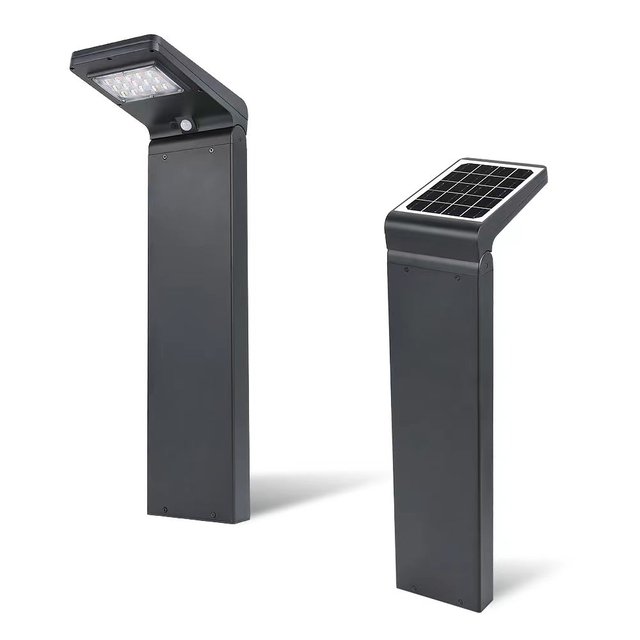 Garden Light Solar Powered Modern Outdoor Driveway Pathway Lighting Aluminum Alloy Square Garden Solar Bollard Light