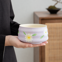 Bol à matcha en céramique avec logo personnalisé, moderne et écologique, Chawan avec des motifs mignons pour les débutants en matcha