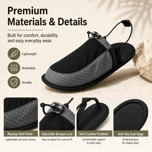 Foldable Quick Dry <b>Water</b> Slippers Anti Slip Barefoot Wading <b>Shoes</b> Lightweight Travel Beach Camp Hotel Portable Outdoor Sandals - Product Image 3