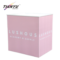 Présentoirs cosmétiques portables en aluminium rose personnalisés pour expositions, vitrine de maquillage, étagères de vente au détail, comptoir de salon professionnel