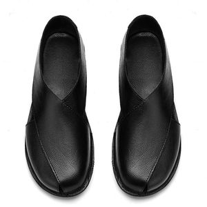 New Summer Outdoor <b>Flat</b> Genuine Leather Men's Casual <b>Sandals</b> Large Size Fashion Leather Beach <b>Sandals</b> for Men - Product Image 4