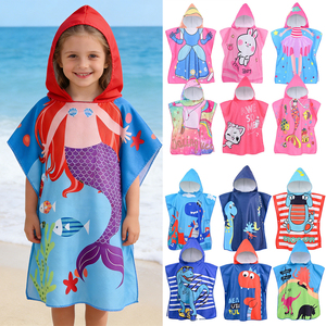 Serviette poncho à capuche pour enfants en gros, OEM, poncho de plage personnalisé, serviette de surf <span class=keywords><strong>super</strong></span> absorbante avec capuche - Product Image 1