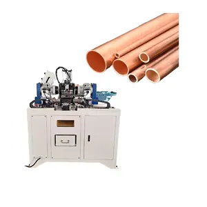 Máquina automática de chanfrar e formar tubos de cobre CNC de ponta dupla