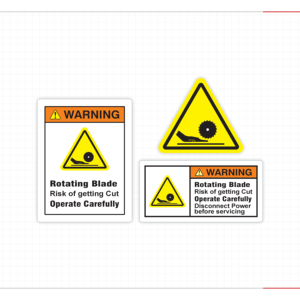 Panneau de signalisation de danger de lame rotative, risque de coupure, étiquette de sécurité, panneau de signalisation de danger pour machines industrielles - Product Image 3