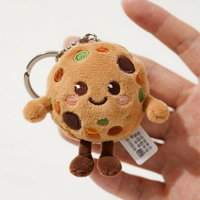 Porte-clés en peluche personnalisé en forme de cookie mignon, pendentif, poupée en peluche, jouet doux, accessoires de sac
