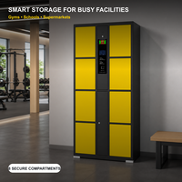 Casier à bagages intelligent à 8 portes avec serrures électroniques, armoire de rangement en acier pour les gymnases, les écoles et les supermarchés
