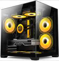 Boîtier de jeu SNOWMAN 049 MidTower noir, trois zones de refroidissement, radiateur supérieur 240 mm, hauteur de radiateur 160 mm, GPU 330 mm L, alimentation verticale M ATX