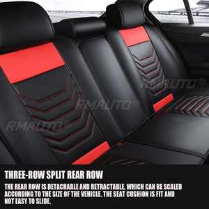 Funda Universal para Asientos de Coche, 5 Plazas, Funda de Asiento de Cuero PU, Antideslizante, Protectora, con Reposacabezas y Almohadas Lumbares 5D para Auto y SUV - Product Image 3