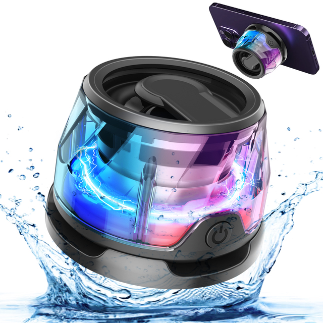 Luminous Magnetic Absorption Speaker Transparent Design Bluetooth Stereo Portable Home Outdoor Audio