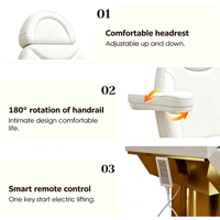 Fauteuil de Salon Électrique Réglable pour Cils et Soins du Visage, 3 Moteurs, Fauteuil Inclinable de Beauté, Lit de Massage Nude – Nouveauté !
