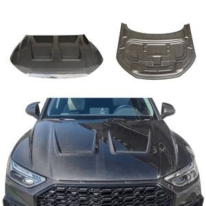 Nouveau kit de capot moteur en fibre de carbone 2016-2024 pour Audi Q5 - Installation par vis - Noir - Garantie 1 an - Product Image 1