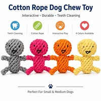Jouet pour chien et chat en corde de coton classique en forme humaine, durable, tressé, pour nettoyer les dents, interactif, anti-anxiété, pour l'entraînement