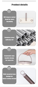 Venta al por mayor de fábrica, 360 sala limpia, fregona plana y cubo, juego de lavado <span class=keywords><strong>a</strong></span> mano, limpieza de suelo, mopa plana - Product Image 6