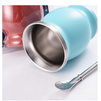 Tasse yerba mate argentine à double paroi en acier inoxydable par sublimation avec paille Bombilla