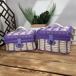 Perfect Cadeau Idee Op Kleur Afgestemd Plastic Rieten Geweven Opbergmanden En Geschenkdoos Koffer Voor Bruiloften En Vakanties - Product Image 5