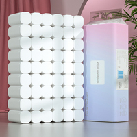Vente en gros de pâte de bois vierge épaississante à 4 couches de papier toilette doux et amusant Papier hygiénique de qualité supérieure