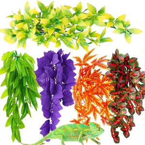 Plantes de reptiles artificielles Reptiles réalistes Feuilles de <span class=keywords><strong>terrarium</strong></span> Habitats de reptiles en plastique Plante <span class=keywords><strong>Terrarium</strong></span> suspendu pour amphibiens - Product Image 1