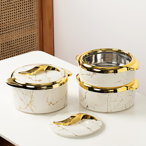 Hot Selling Golden Touch Food <b>Warmer</b> for Home Hotel Restaurants Lunch Box 3 Pcs Set Party Hotpot Container - Product Image 4