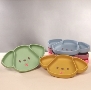 Plato de Silicona de Grado Alimenticio con Diseño de Oso de Dibujos Animados, Plato de Entrenamiento para Alimentos para Bebés Antideslizante y Tazón con Succión, Vajilla Infantil - Product Image 3